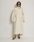 Trench coat with a stand-up collar, milky